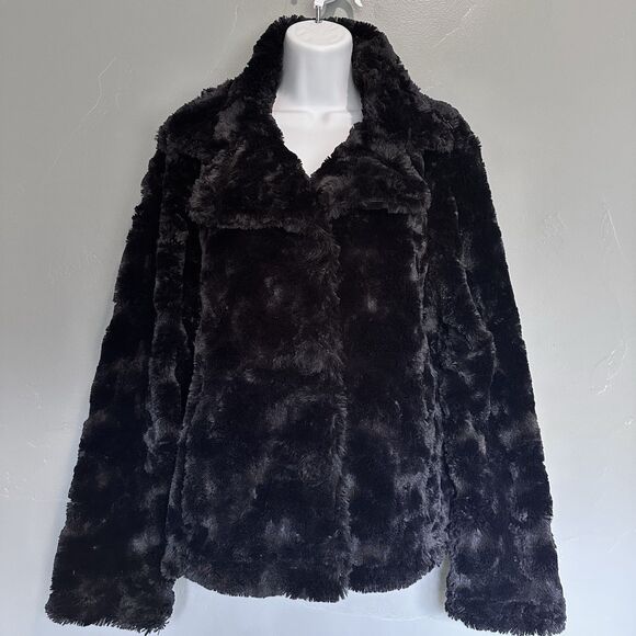 Womens Faux Fur Coat Size XL Black Mob Wife Indie Sleaze Glam Whimsigoth Capsule - Picture 2 of 11